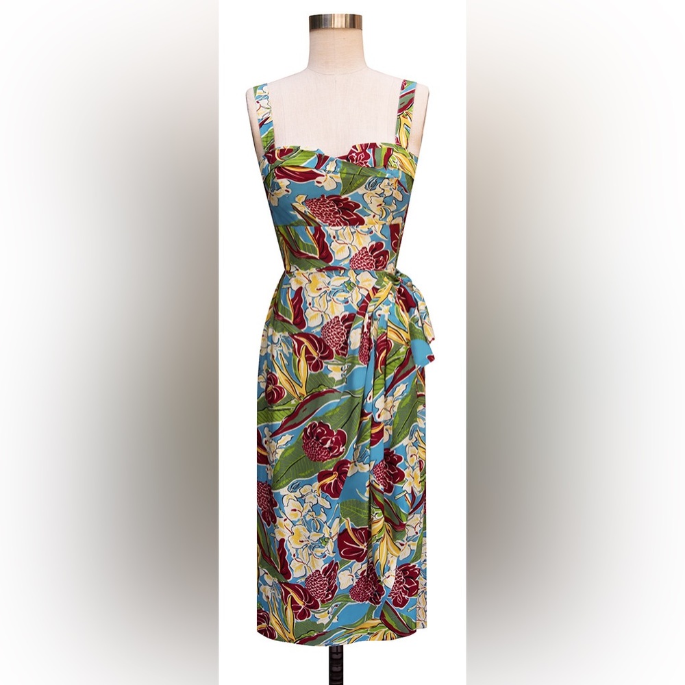 Rare trashy diva Hawaiian charm tropical sarong pinup dress size 4